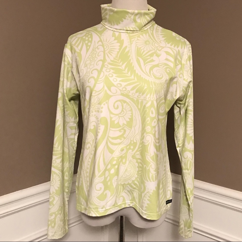 Athleta size L floral print athletic turtleneck